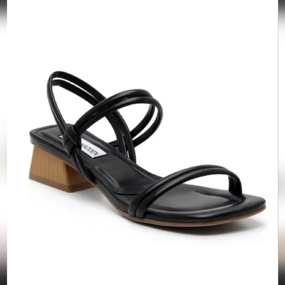 Steve Madden Hattie Square To Block Sandal Black 8